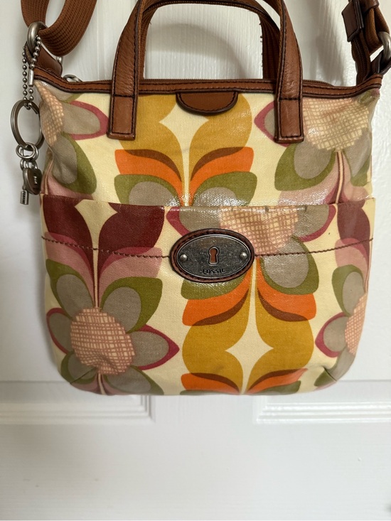 Fossil Handbags - Fossil Womens Key-Per Floral Crossbody Bag Purse With Handles & Strap Vintage
